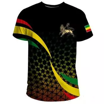 Летняя мужская футболка с принтом флага африканской страны Тигре, повседневная футболка свободного покроя с изображением национального герба Ганы, мужская одежда XXS