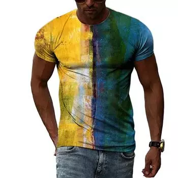 Летняя мужская футболка с принтом граффити и уличной индивидуальностью, повседневная креативная футболка в стиле хип-хоп, большой размер с круглым вырезом, качественный топ, быстросохнущий S