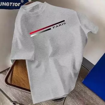 Летняя мужская футболка с принтом: Модная, повседневная, удобная и дышащая мужская футболка с коротким рукавом S чёрный