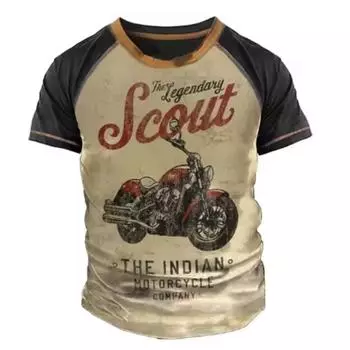 Летняя мужская футболка с принтом мотоцикла, 3D-принтованный топ, забавная футболка, модная повседневная мужская уличная одежда, свободный топ s