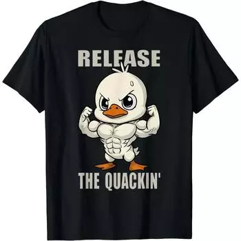 Летняя мужская футболка с принтом Quackin Duck Gym 3D, футболка для бодибилдеров, мужская уличная одежда, свободный топ S
