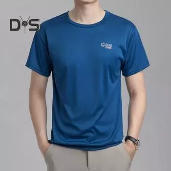 Летняя мужская футболка, сетчатая, тонкая, быстросохнущая, с круглым вырезом, с короткими рукавами, с круглым вырезом, однотонная, эластичная, спортивная, повседневная одежда, топ M чёрный