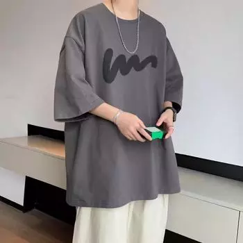 Летняя мужская футболка со средними рукавами и круглым вырезом, свободный крой, размер плюс, однотонный, с принтом, средней длины, повседневный пуловер, повседневная домашняя одежда, спорт M белый