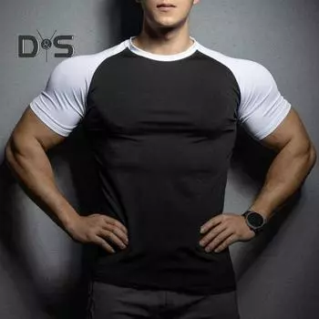 Летняя мужская футболка соответствующего цвета, приталенная, эластичная, быстросохнущая, с короткими рукавами, впитывающая пот, тонкий пуловер с круглым вырезом, тренировка в тренажерном зале, повседневная одежда, спортивный топ XL серый