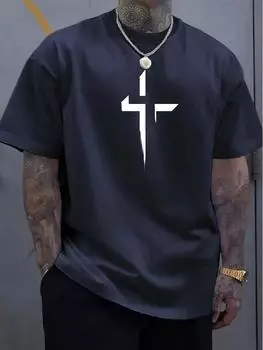 Летняя мужская футболка свободного покроя большого размера с 3D-принтом, спортивная удобная футболка с круглым вырезом и короткими рукавами S