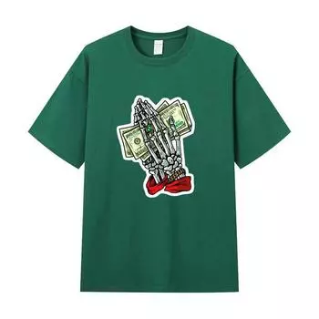 Летняя мужская футболка высокого качества из хлопка с короткими рукавами и принтом, женская футболка, модная спортивная рубашка, повседневный топ для бега S чёрный