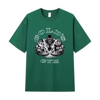 Летняя мужская футболка высокого качества из хлопка с короткими рукавами и принтом, женская футболка, модная спортивная рубашка, повседневный топ для бега S чёрный