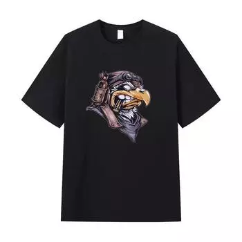 Летняя мужская футболка высокого качества из хлопка с короткими рукавами и принтом, женская футболка, модная спортивная рубашка, повседневный топ для бега S чёрный