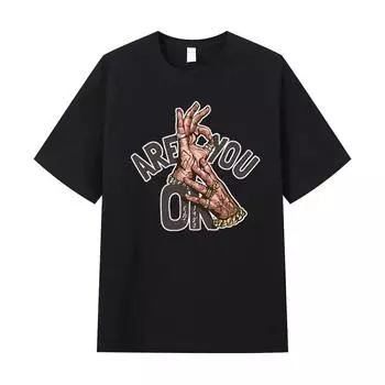 Летняя мужская футболка высокого качества из хлопка с короткими рукавами и принтом, женская футболка, модная спортивная рубашка, повседневный топ для бега S чёрный