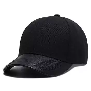 Летняя мужская хип-хоп кепка из искусственной кожи, бейсболка, модная вышитая кепка, кепки с защитой от ультрафиолета, дизайнерская кепка, дикие шляпы чёрный