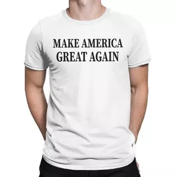 Летняя мужская и женская футболка MAGA Make America Great Again, одежда Trump 2024, топы из 100% хлопка, модные футболки S чёрный