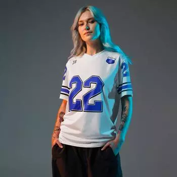 Летняя мужская и женская спортивная футболка №22 с V-образным вырезом, свободная дышащая быстросохнущая футболка Юки Цунода, футбольная майка S