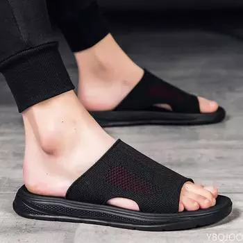 Летняя мужская кожаная обувь, модные нескользящие тапочки, пляжная обувь, брендовая обувь, шлепанцы, мужские сандалии, мужские домашние тапочки для ванной 39