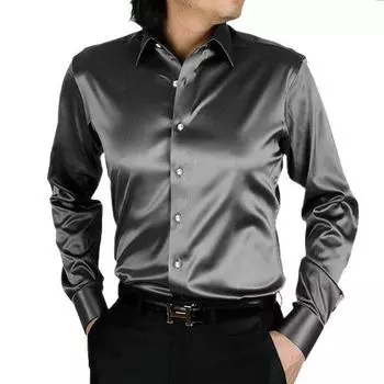 Летняя мужская мода повседневные рубашки с длинным рукавом Fit Party Shirt Top Blouse M красный