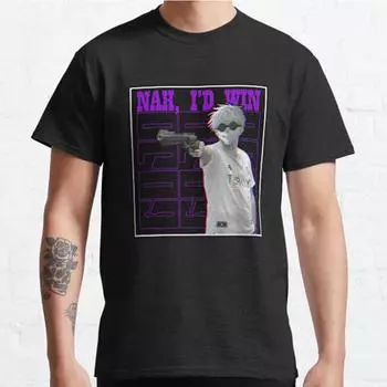 Летняя мужская мода повседневные рубашки с коротким рукавом Gojo Nah черные футболки большие футболки S синий