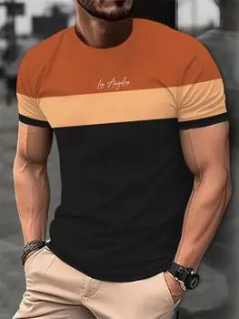 Летняя мужская модная футболка с 3D-принтом, повседневная тонкая футболка с коротким рукавом, для занятий спортом на открытом воздухе, для бега и фитнеса S