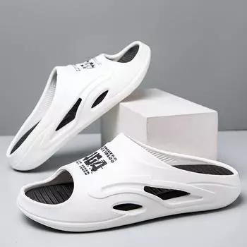 Летняя мужская модная и легкая уличная пляжная обувь, сандалии, тапочки, домашние сандалии для отдыха, размеры 37-46 37/38 чёрный