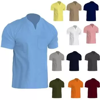 Летняя мужская мягкая футболка для фитнеса для отдыха, мужская футболка, верхняя футболка, мужская футболка с v-образным вырезом и коротким рукавом