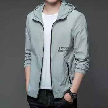 Летняя мужская новая солнцезащитная одежда с капюшоном для мужчин молодого и среднего возраста, дышащая одежда для кожи, уличная анти-УФ-куртка M