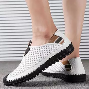 Летняя мужская обувь 2024 года для отдыха на природе, альпинизма, дышащая, ленивая обувь, модная сетчатая спортивная обувь, большой размер 38