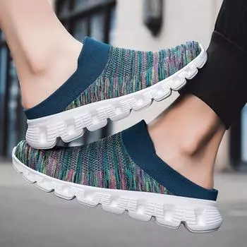 Летняя мужская обувь 2024 года, новые легкие удобные повседневные туфли для ходьбы, дышащие тапочки унисекс для мужчин и женщин, мокасины, шлепанцы 35(22.5CM) красный