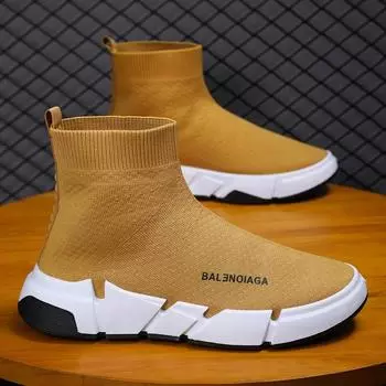 Летняя мужская обувь 2024 года, новые носки, сетчатые, плетеные, повседневные, спортивные туфли, одна педаль, большой размер, мужская модная обувь 39 чёрный