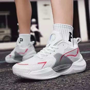 Летняя мужская обувь 2024 года, новые сетчатые дышащие баскетбольные спортивные кроссовки для студентов, сверхлегкие амортизирующие повседневные кроссовки для бега 36