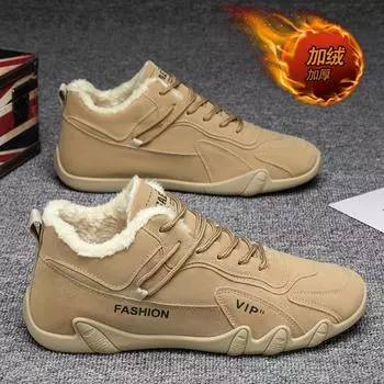 Летняя мужская обувь 2025 года, новые теплые флисовые утолщенные хлопковые туфли, мужская спортивная нескользящая рабочая одежда, обувь Martin Tide 39