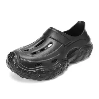 Летняя мужская обувь для отдыха, дышащая, для сада, для пляжа, Baotou Cool Drag Hole, быстросохнущие тапочки с закрытым носком, Hole Sli 40 армия зеленый