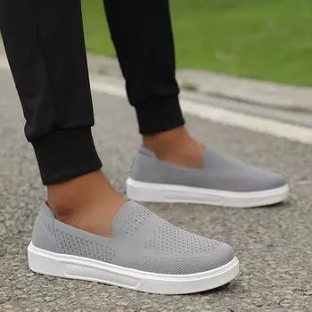 Летняя мужская обувь, дышащая сетчатая обувь для пар, спортивная парусиновая обувь с одной педалью 39