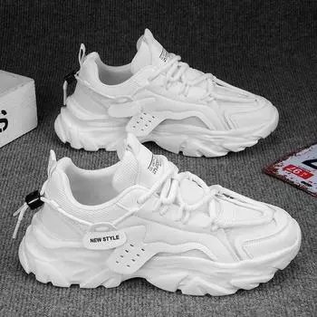 Летняя мужская обувь, дышащая сетчатая обувь, мужские трендовые универсальные кроссовки на платформе, повседневная мужская обувь для папы 39