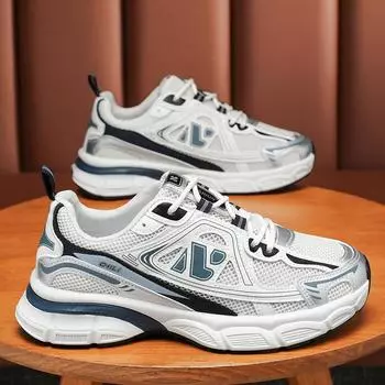 Летняя мужская обувь. Дышащая сетчатая обувь. Мужские трендовые универсальные кроссовки на платформе. Повседневная обувь Daddy Tide. 39