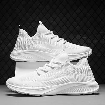 Летняя мужская обувь, дышащие белые мужские кроссовки, новинка 2022, модная прогулочная обувь, мужские Tenis Masculino Zapatillas Hombre 45 белый