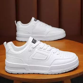 Летняя мужская обувь, дышащие маленькие белые туфли, мужская студенческая трендовая универсальная спортивная обувь на платформе, повседневная обувь для доски 39