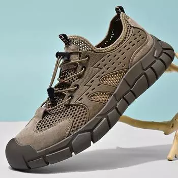 Летняя мужская обувь, дышащие сетчатые кроссовки, повседневная обувь для мужчин 39 чёрный