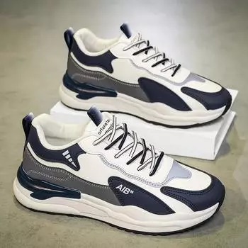 Летняя мужская обувь, новая дышащая кожаная повседневная спортивная обувь, корейская модная универсальная обувь на толстой подошве, повседневная обувь Old Dad Sho 43