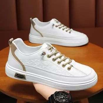 Летняя мужская обувь, новые дышащие белые туфли, мужская корейская версия, модная универсальная спортивная повседневная обувь на платформе, обувь для скейтбординга Z100 39