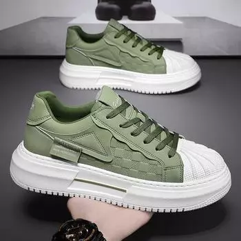 Летняя мужская обувь, новые дышащие маленькие белые туфли, мужская модная универсальная спортивная обувь на платформе, повседневная обувь с ракушкой и изголовьем для мужчин 39