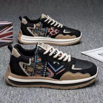 Летняя мужская обувь, новые дышащие подростковые туфли, мужская трендовая универсальная спортивная обувь на платформе, повседневная обувь для бега для папы 39