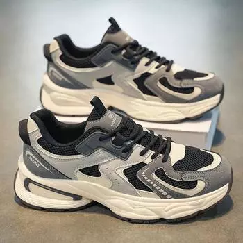 Летняя мужская обувь новые дышащие сетчатые кроссовки мужские трендовые универсальные на платформе повседневные папины кроссовки модная обувь 39