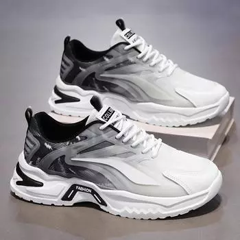 Летняя мужская обувь, новые дышащие сетчатые кроссовки, мужская корейская версия, универсальная спортивная обувь на платформе, повседневная обувь для бега, мужская обувь для папы 39