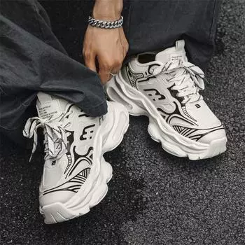 Летняя мужская обувь, новые дышащие сетчатые спортивные туфли, мужская трендовая универсальная повседневная обувь для бега на платформе, модная обувь для пап 39 серый