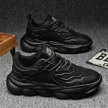 Летняя мужская обувь, новые дышащие сетчатые туфли из кокоса, мужская трендовая универсальная спортивная обувь на платформе, повседневная обувь для бега для папы 39