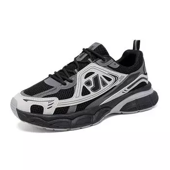 Летняя мужская обувь, новые дышащие сетчатые туфли, спортивная обувь, модная универсальная повседневная обувь для папы на платформе 39