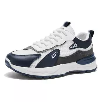 Летняя мужская обувь, новые дышащие сетчатые туфли, модная универсальная спортивная обувь на платформе, повседневная обувь для бега для папы 39