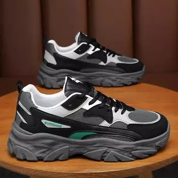 Летняя мужская обувь с дышащей сеткой, мужская спортивная обувь, мужские универсальные повседневные туфли для бега на толстой подошве 39