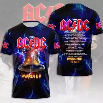 Летняя мужская одежда, футболка с рок-группой AC/DC, 3D-принт, детские футболки с коротким рукавом для мальчиков, модные повседневные рубашки с круглым вырезом в стиле хип-хоп S
