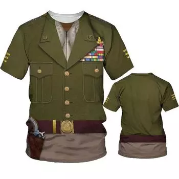 Летняя мужская одежда капитана, футболка, забавная новинка для косплея, мужская униформа пилота с круглым вырезом и короткими рукавами, одежда с 3d принтом S