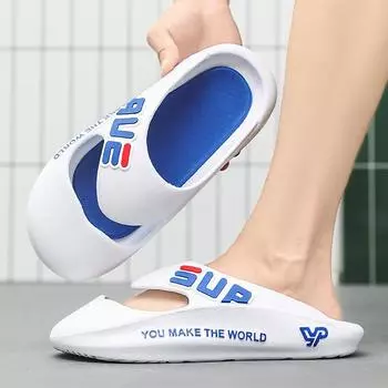 Летняя мужская односложная обувь 2025 года, новая верхняя одежда, нескользящие сандалии с мягкой подошвой для подростков, с эффектом мешка на голове 40