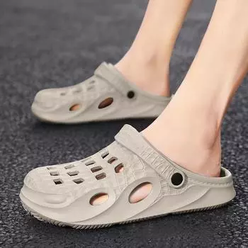 Летняя мужская пляжная обувь для взрослых, водонепроницаемая и нескользящая, с сумкой для ног, с отверстием для головы, для занятий спортом на открытом воздухе, для сада, тапочки большого размера 39 белый